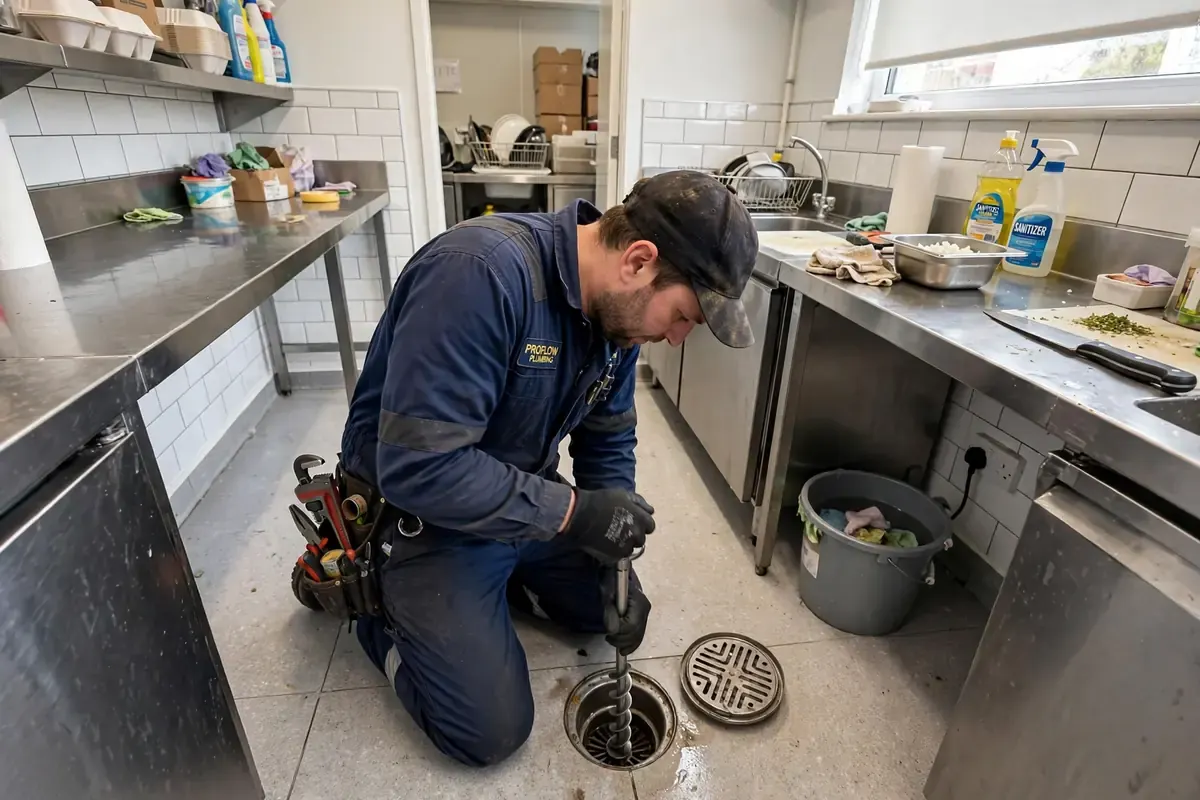 Commercial sewer drain service at a Covina CA business