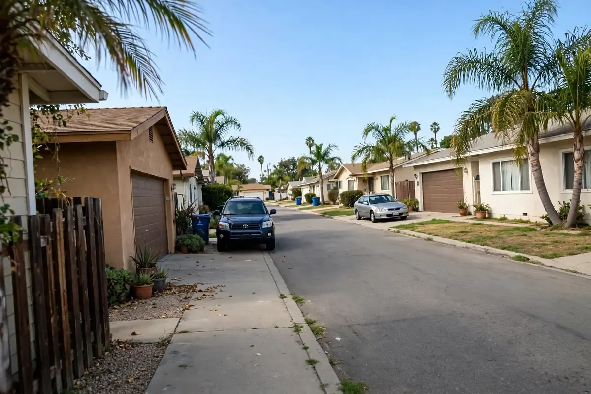 Mid-century ranch homes on a quiet street in South Covina CA